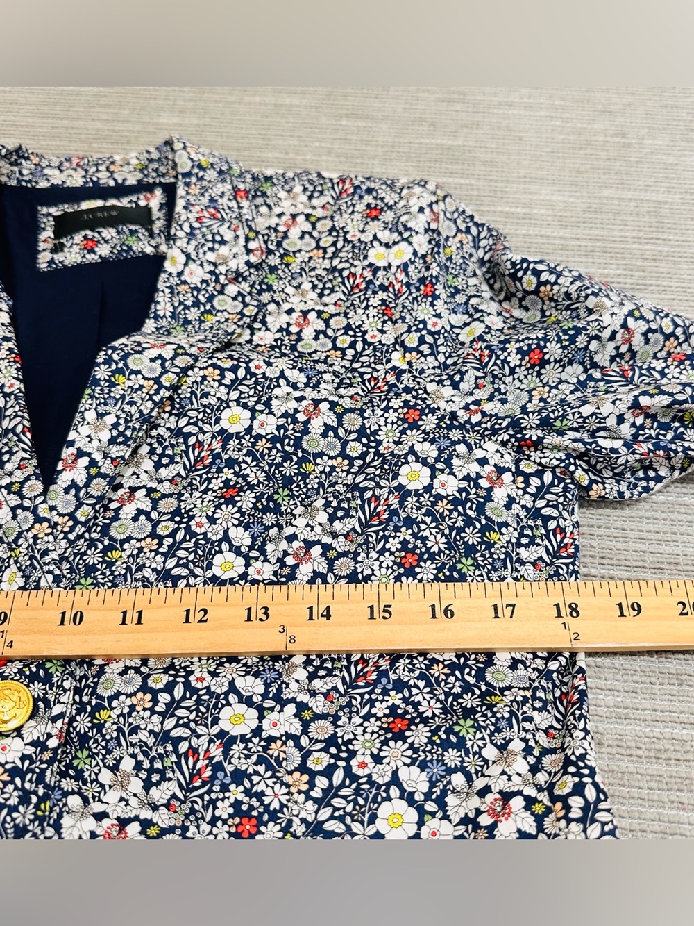 J.Crew Liberty of London Schoolboy Blazer Jacket Floral Cotton Gold Button Sz 6 - Picture 6 of 8